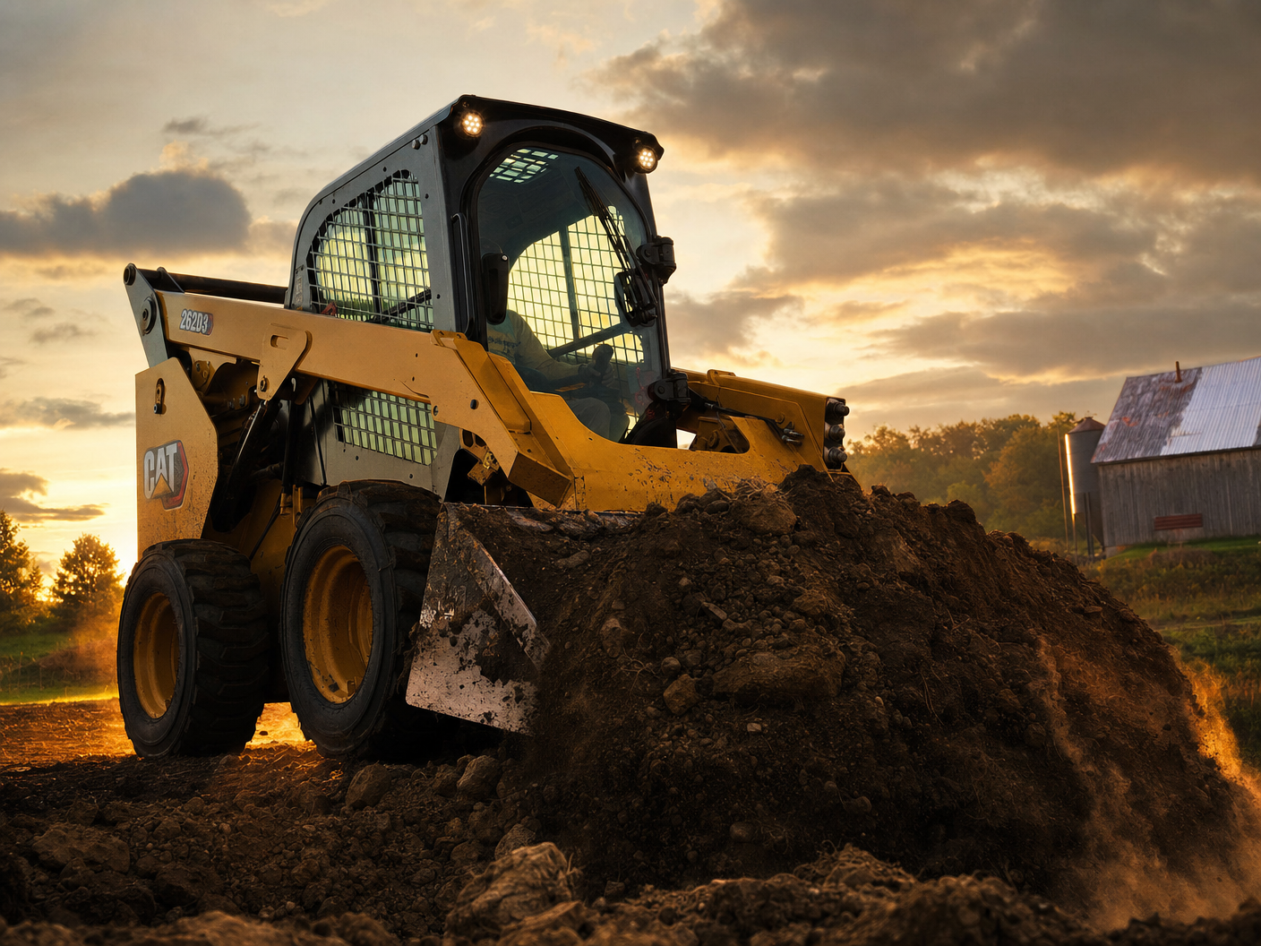 Skid steer at a property work site